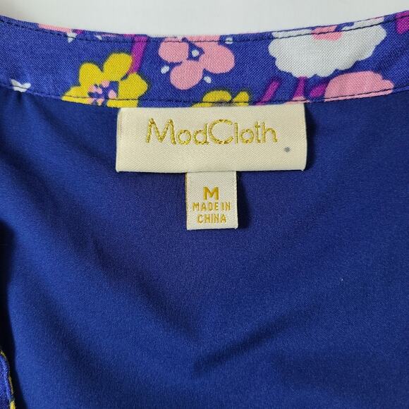 Mod Cloth Dress Womans M Cottage Core Floral Wedding Guest Modest Party Causal - Picture 5 of 14